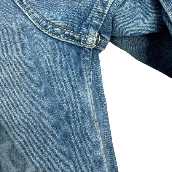 Free People Jeans Women Size 31 Emmy Split Hem Bootcut Blue Button Fly High Rise - Picture 9 of 16